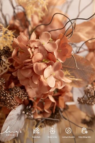 Ling's moment Artificial Greenery Stems Box Set, Faux Greenery Picks for DIY Bridal Bouquets Wedding Floral Arrangement Table Centerpieces, Burnt Orange & Amber - color: Season Combo- Late Autumn