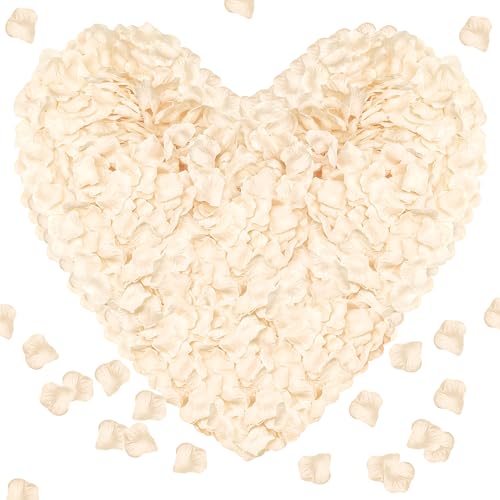 Pyrrhiax 1000Pieces Rose Petals, Artificial Flower Petals Fake Rose Petals for Romantic Night,Wedding,Proposal Anniversary Flower Decorations (Champagne) - color: Champagne, size: 1000pcs