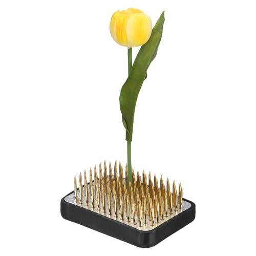 M METERXITY Flower Frog 2.05" x 1.34" Rectangle Copper Floral Arranger Pins Ikebana Holder W Rubber Base for Flower Arrangements/Craft Plant/Home Decor, Floral Kenzan Fixed Tool [1.1cm Pins] - size: 2.05" x 1.34"