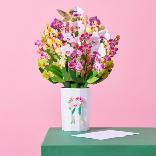 Lovepop Orchid Bouquet, 12 x 8.5 Pop Up Flowers - color: Orchid Bouquet