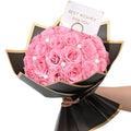 Waipfaru Pink Glitter Roses Bouquet, DIY Fake Flowers Bouquet, Artificial Rose Bouquet for Valentines, Anniversary, Engagement, Wedding, 36 Roses - color: Pink, size: 36pcs