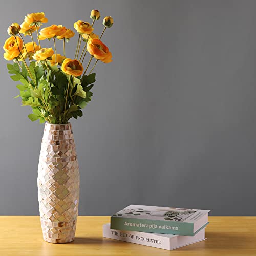 Artificial Silk Flowers Persian Buttercup Heavy Color Ranunculus Flower 5 Pcs,Suitable for core Decoration,Wedding Floral Creation,Flower Arrangement DIY Project,Interior Decor（Yellow） - color: Yellow