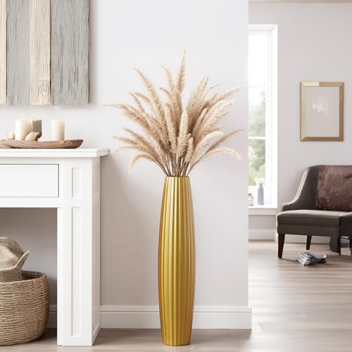 Floor Vases, Tall Floor Vase 23.6 inch (60CM, 1.96FT) Tall Vases, Sturdy Gold Vase for Living Room Decor, Resin Gold - color: Gold