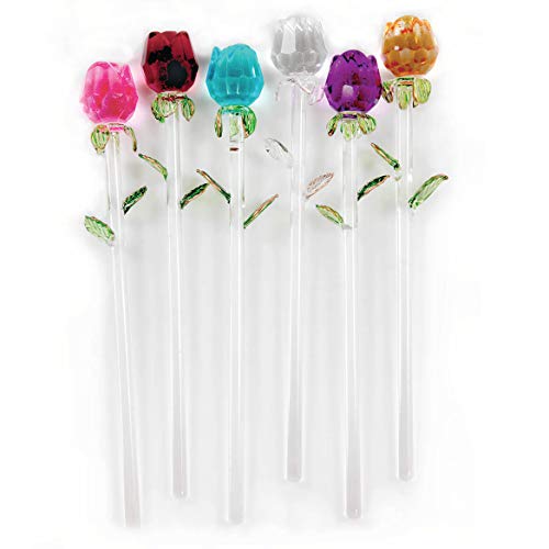 Fox Valley Traders Exquisite Glass Roses S/6