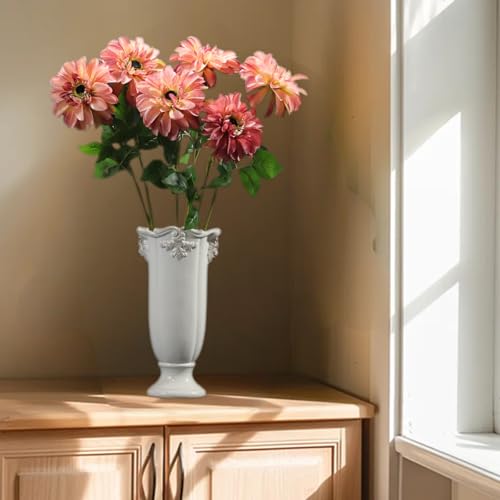 Artificial Chrysanthemums, Daisy Silk Flowers 6 Stems, Aster & Zinnia-Like Large Blooms in Gradient Colors, 24.8" Long Faux Marguerite for Indoor Outdoor Home Decor (deep Pink) - color: Deep Pink