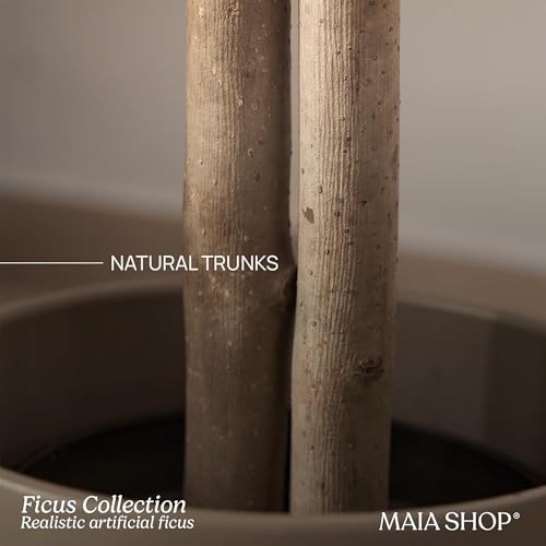 Maia Shop 3ft 5in Artificial Ficus Tree Plant for House, Apartment or Office – Realistic Fake Indoor Plants for Living Room, Kitchen, Bedroom, Entryway or Bathroom – Faux Greenery for Home Décor - color: Ficus, size: 3ft 5in