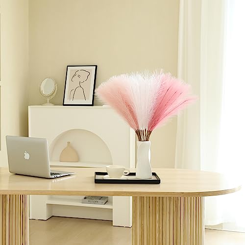 Wertuirk 60pcs Faux Pampas Grass - 24 Inch Pink Pampas Grass Home Decor, Artificial Colored Pompas Grass for Room Decor, Wedding Centerpieces and Baby Shower Decorations (Blush & White & Pink) - color: A Pink & White & Blush, size: 60 Pieces