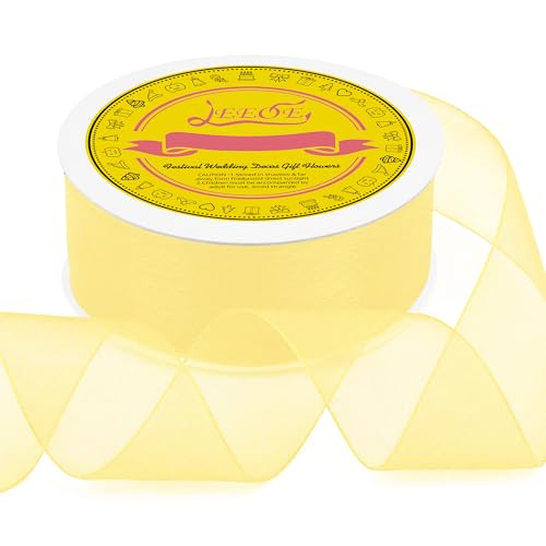Ivory Organza Ribbon 1-1/2 inch x 50 Yards Sheer Chiffon Ribbon for Gift Wrapping Wedding Invitations Party Decoration Bridal Bouquets Crafts - color: Ivory, size: 1-1/2" X 50 Yards