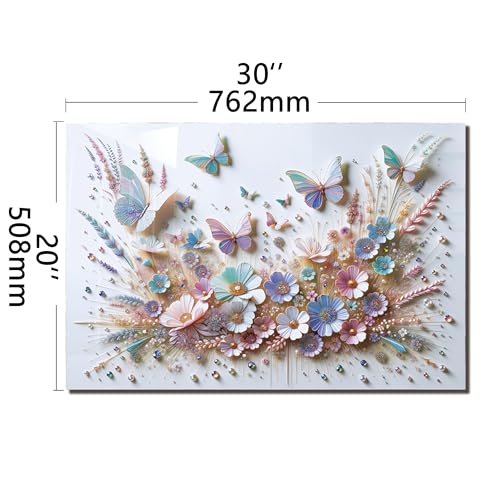DAIFURONGE Butterfly Tempered Glass Backsplash for Kitchen, 30" x20'' | Frameless,Easy to Clean - size: 30"L x 20"W