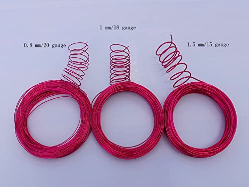 15 Gauge Anodized Aluminum Wire 49 Feet for Jewelry Making Craft DIY（1.5mm,Red,41523） - color: Red, size: 15 Gauge