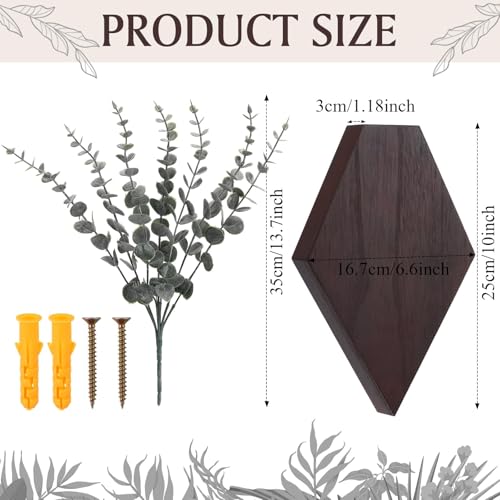 Chunful 2 Pcs Wooden Wall Planter Decor Hanging Faux Plants Greenery Flowers Holder Vase Boxes for Wall Bohemian Farmhouse Room Kitchen Office Indoor Decoration(Brown,9.8 x 6.6 x 1.2 Inches) - color: Brown, size: 9.8 x 6.6 x 1.2 inches