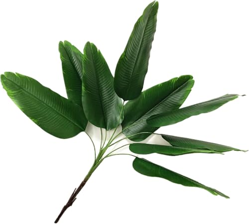 Fake Bird of Paradise Plant Artificial Banana Tree 30 Inch 2 Pack, Tropical Monstera Plants Big Leaves Faux Palm Leaf Greenery Shrubs Indoor Outdoor Home Garden Office Farmhouse Verandah Wedding Decor - color: Bird of Paradise Tree - 2 Pack