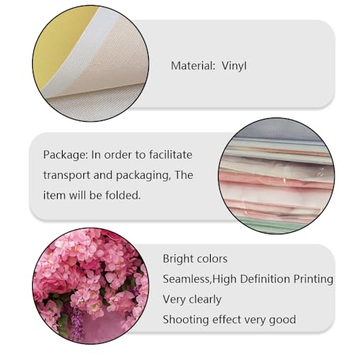 10x6ft Pink Rose Flower Wall Backdrop for Birthday, Wedding, Bridal Shower, Valentine Day Party Decorations Pregnant Mother Portrait Photo Background - color: Pink, size: 10x6ft