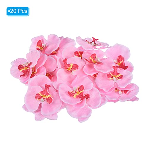 PATIKIL 3.5" Artificial Orchid Flower Heads, 20 Pack Silk Phalaenopsis Fake Butterfly Orchid Heads for Wedding Floral Bouquet Decor DIY Craft Making, Pink - color: Pink, size: 3.5"