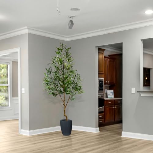 Warmplants 8ft Artificial Olive Tree, 96” Tall Fake Plant with Basket, Indoor Outdoor Faux Large Olive Silk Tree for Home Office Living Room Decor (2400 Leaves) - size: 8ft