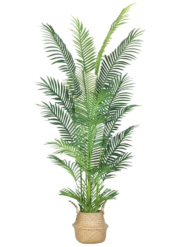 HAIHONG 6FT Artificial Palm Tree,Faux Areca Palm Plant with Real Touch Leaves and Adjustable Branches,Fake Tropical Palm Tree for Home Office Indoor Outdoor Modern Decoration - color: Areca Palm Plant, size: 6FT-1Pack