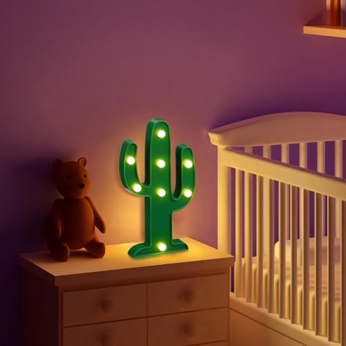 Kathfly 8 Pcs LED Cactus Light Cactus Centerpiece for Table Mexican Lamp Decor Table Party Decoration Mexican Theme Birthday Party Night Lamp for Home Garden Cinco De Mayo Decor(10 x 5.71 x 1.1 in) - size: 10 x 5.71 x 1.1 In