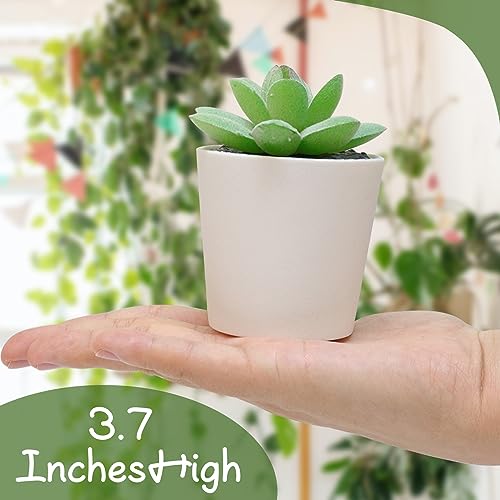 Uguisu Mini Fake Plants, Small Fake Succulents, Small Artificial Succulents, Plastic Plant Pot, Office Bathroom Farmhouse Room Decoration. (4/Velvet Green) - color: Velvet Green