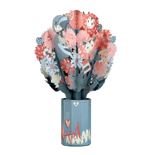 Lovepop Everyday Pop-Up Bouquet with Glitter Details - 3D Greeting Cards for Boys, Girls, Men, Women - Party Possums - 12" Glitter Bouquet - Blank Notecard & Envelope Included - color: Party Possums Glitter Bouquet