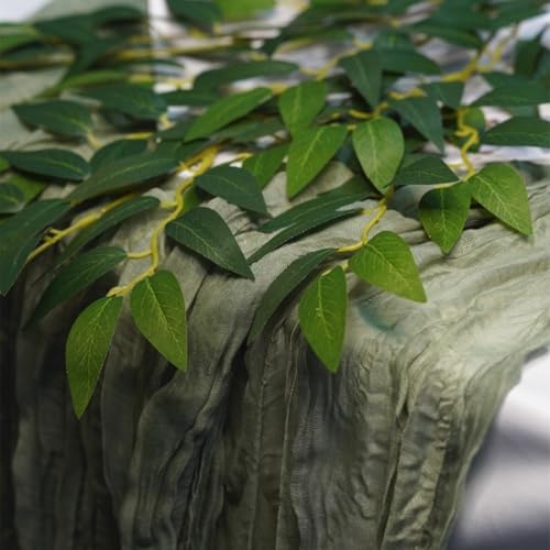 8pcs Italian Ruscus Artificial Leaves with Stems, Green Silk Leaf Wedding Arch Greenery Filler for Flower Arrangements, Faux Foliage Greenery Stems