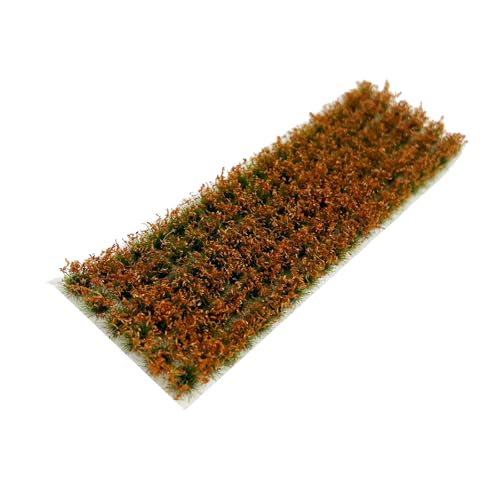 120 Pcs 8-Color Miniature Tea Garden Grass Tufts - Static Artificial Grass Plants for Diorama, Model Railway, Train Scene Decoration,Ages 14+ (0.8cm) (Golden) - color: Golden