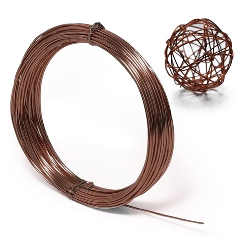 Aluminum Craft Wire, 33 Feet Bendable for Jewelry Making, Sculpting, Floral, Wreath, Crafting, Wire Wrapping, Beading Wire, Christmas Ornaments (Brown, 12 Gauge) - color: Brown, size: 12 Gauge