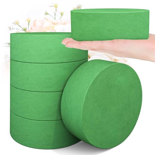 Max Shape 6Pcs Floral Foam Round Blocks, Large Wet and Dry Green Foam for Artificial and Fresh Flower Arrangement,Flower Foam Blocks for Wedding Party Decorations (4.7 Inch) - size: 4.7 Inch
