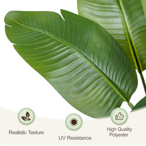 Lifelike Bird of Paradise Artificial Plant 4ft Faux Banana Leaf Tree with 9 Trunks for Home Decor - Perfect Indoor Silk Floor Plant for Living Room, Office, and Bedroom Ambiance Enhancement - size: 4ft
