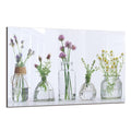 DAIFURONGE Tempered Glass Backsplash for Kitchen,Flowers and Vase,30"x18" | Behind Stove Back Splash Panel Protector, Easy to Clean, Kitchen Wall Decor,One Piece Oven and Range Backsplash - size: 30"L x 18"W
