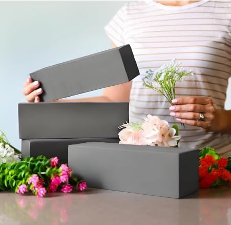 XCEL Floral Foam Blocks - Reusable, Weather Resistant Craft Foam Fresh & Artificial Flower Arrangements, Faux Florist Foam Planters Florist Supplies (Gray 9" x 3" x 3" - 4 Pack) - color: Gray 9" x 3" x 3" - 4 Pack