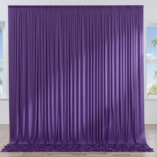 10x8 ft Wrinkle Free Purple Backdrop Curtains for Parties, Tihck Fabric Backdrop Drapes for Mermaid Birthday Wedding Photography Background Baby Shower Home Decor - color: Purple, size: 10ftx8ft