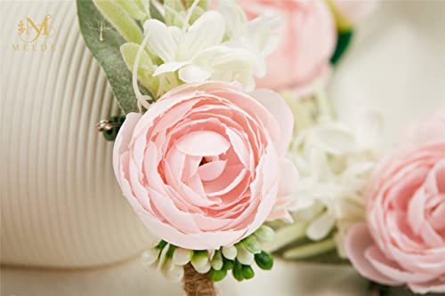 Pink Boutonnieres for Men 6Pcs Faux Silk Wedding Prom Groom | Faux Pink Boutonniere for Wedding Prom Homecoming Anniversary Formal Dinner Party Engagement Graduation Gift Groom Best Man - color: Pink3# Boutonniere(6 Piece)