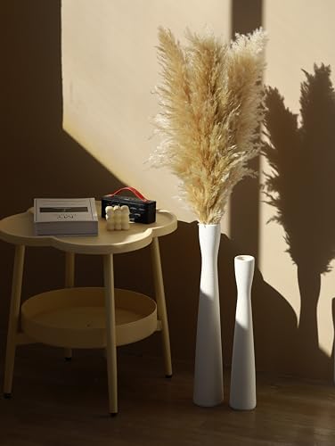 AETVRNI White Ceramic Vase,20" Tall Floor Vase,Modern Minimalist Slender Flowers Vases for Branches and Dried Flowers,Skinny Long Vases for Decorative Fireplace Bedroom Kitchen Living Room - color: White 50cm