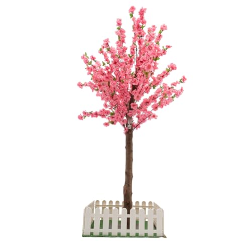 Artificial Cherry Blossom Trees for Home Decor Pink Faux Cherry Blossom Tree Fake Cherry Tree Cherry Blossom Tree for Indoor Outdoor Office Wedding Party Decor (5FT Tall/1.5M) - color: Pink, size: 5FT Tall/1.5M