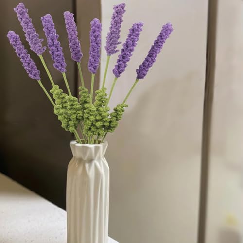 8 Pcs Crochet Flowers Bulk Lavender Crochet Flower Gifts Purple Handmade Crocheted Flowers Bouquet DIY Home Decor for Mother's Day Birthday Wedding Women Moms Wives Friends - color: Lavender-purple