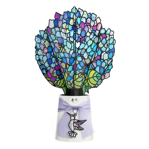 Lovepop Sunlit Hydrangeas Suncatcher Bouquet - 3D Pop Up Paper Flower Centerpiece for Mom, Her, Him, Women (Mother's Day, Birthday, Thank You, Get Well) 12 Inch - color: Sunlit Hydrangeas Suncatcher Bouquet