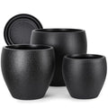 YNNICO Plant Pots 17.5/14.8/12.2 inch Set of 3, Flower Pots with Drainage Holes, Large Planters for Indoor Outdoor Garden Plants and Flowers. (Black) - color: Black