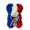 France LED Artificial Rose Flower Bear, Valentine's Mother's Day, Christmas, Birthday,Thanksgiving Party Anniversary Girl Friend Wife Light Strips and Greeting Cards (FR) - color: Fr