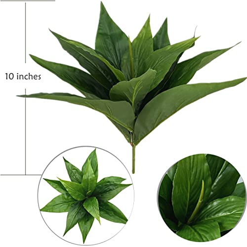 Artificial Agave Fake Plant, Faux Shrubs Bushes Plants for Indoor Outdoor Bedroom Garden Greenery UV Resistant Leaves Home Decor Wedding Party Office Planter Filler DIY Decoration Green 4 Pack - color: Agave Grass/ Green / 4 Pack