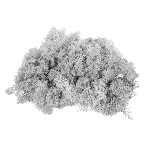 MECCANIXITY 3oz Preserved Reindeer Moss, Light Grey Decorative Artificial Fake Moss for Potted Plants Indoor Crafts Lichen Centerpieces Decor - color: Light Grey, size: 3oz