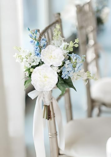 IPOPU White Carnations Artificial Flowers 10PCS Small White Flowers 11.4" Fake Carnations Silk Flowers for Home Decor Indoor Centerpiece Table Decorations Wedding Bouquets for Bride - color: White