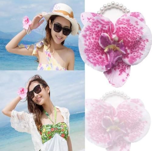 Corkwaw 50 Pcs Orchid Petals Artificial Decorations Orchids Heads Flowers Faux Silk Phalaenopsis Butterfly Flower Heads for Handmade DIY Home Wedding Party Decoration (Purple) - color: Purple