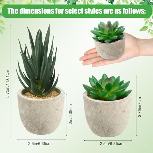 18 Pack Assorted Artificial Succulents in Retro Pulp Pots Bulk Fake Succulent Plants with Vintage Stone-Like Paper Pulp Pots Variety Set for Home, Office & Desk Decor - style: Unique Style
