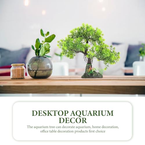 POPETPOP Aquarium Tree Decor 10.62In Artificial Plastic Water Plant Fish Tank Bonsai for Home Office Aquarium Landscape Decoration