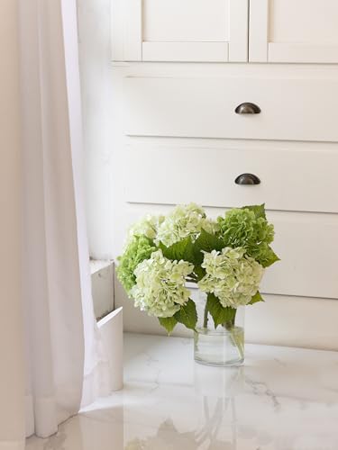 6 Pcs Green Hydrangea Flowers Bouquets Silk Hydrangea Flowers with Stems Faux Hydrangea Stems for Home Wedding Party Table Core Decoration (Green,6 Pcs) - color: Green