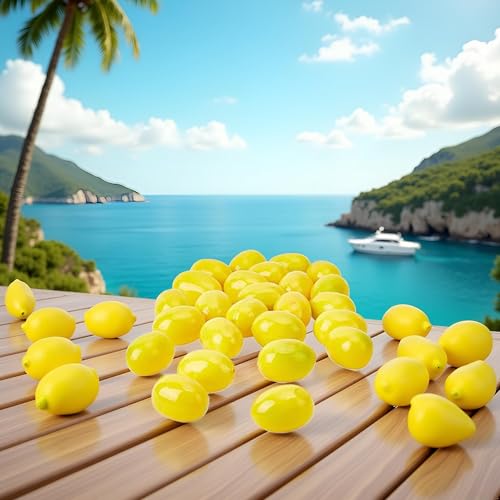 20Pcs Yellow Simulation Artificial Lemon Fake Fruit Disply Home Party Decor Artificial Fruit Trees for Home Decor Artificial Fruit Artificial Plants