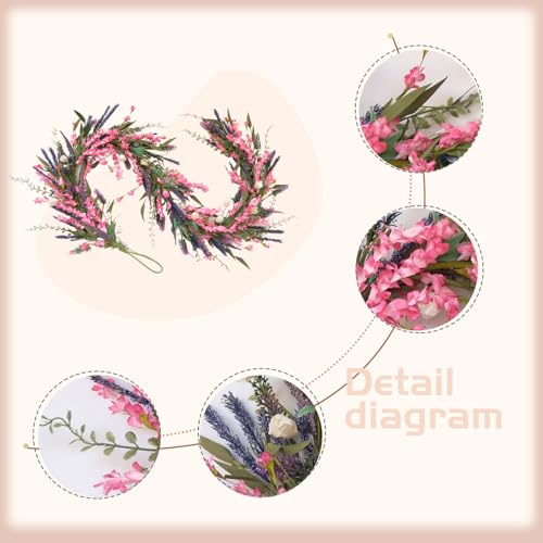 idyllic Purple Lavender Garland – 6ft Artificial Flower Vine for Summer Wreaths, Home Decor Wedding Parties Spring Garland for Indoor/Outdoor Use - size: 6 Ft
