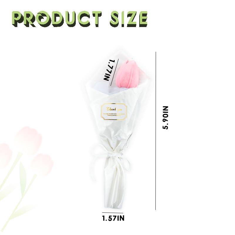 Artificial Flowers Faux Tulips Flower Arrangement Pink Tulips Real Touch Single Bouquet Flowers Silk Fake Tulip Easter Decorations Floral Gifts for Office Home Decor Appreciation Gifts Accessories - color: Light Pink