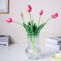 16-inch Premium Real Touch Fake Tulips, Artificial Flowers with Buds, Flexible Stem Easy to Shape, Faux Tulips (Vase not Included), 5-Pack Set of Vibrant Pink - color: Vibrant Pink