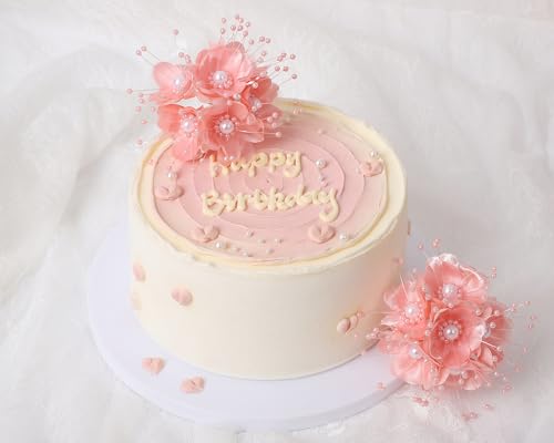 72PC Artificial Silk Pearl Spray Craft Flower for Home Craft Decor DIY Wedding Bridal Veil Headband Dress Cake Topper Embellishment Scrapbook Favor Corsage Floral Bouquet Arrangement (Blush) - color: Blush